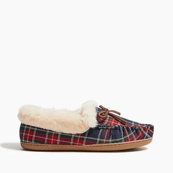 NWT J.Crew Buffalo Plaid Slippers - Picture 3 of 5